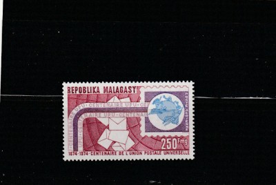 Madagascar 1974-Centenar U.P.U.,dantelat,MNH,Mi.716 foto
