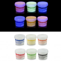 Vopsea invizibila fluorescenta reactiva UV, transparenta colorata, set 6 foto