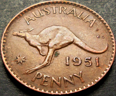 Moneda istorica PENNY - AUSTRALIA, anul 1951 * cod 537 foto