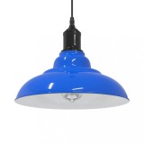 VidaXL Lampă suspendată reglabilă &icirc;nălțime E27 albastru &icirc;nchis lucios
