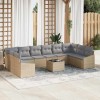 VidaXL Set de canapele pentru grădină 11 pcs Bej Rattan poli 3346910