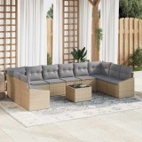 Cumpara ieftin Set de canapele pentru grădină 11 pcs Bej Rattan poli