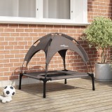 vidaXL Pat ridicat c&acirc;ini Maro Metal 76 x 62 x 70.5 cm Pliabil