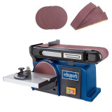 Cumpara ieftin Masina de slefuit cu set de benzi si discuri BTS900 Scheppach 59033069944, 370 W, 2850 rpm