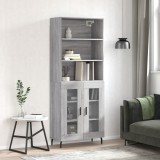 VidaXL Dulap &icirc;nalt, gri sonoma, 69,5x34x180 cm, lemn compozit 3189339