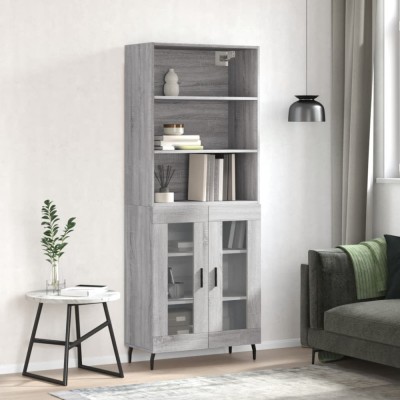 vidaXL Dulap &amp;icirc;nalt, gri sonoma, 69,5x34x180 cm, lemn compozit 3189339 foto