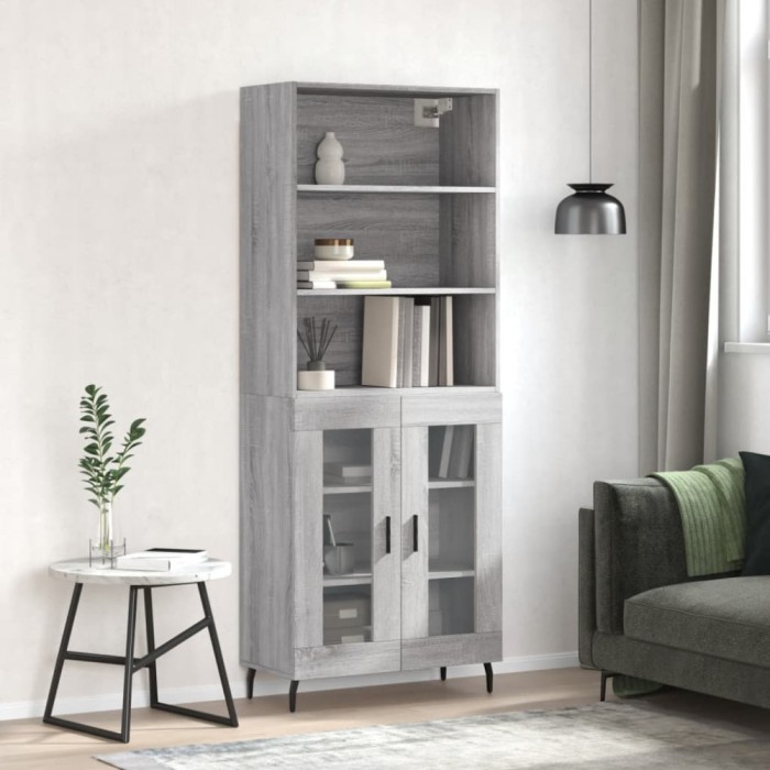vidaXL Dulap &icirc;nalt, gri sonoma, 69,5x34x180 cm, lemn compozit 3189339