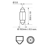 Set 2 Becuri 12V C5w Festoon Vision Blister Philips 140273 12844B2