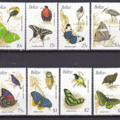 DB1 Fauna Fluturi Pasari 1990 Belize 12 v. MNH