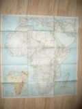 Harta Africii 75x80cm ,-National Geographic 1935 Rute Aeriene si Relief