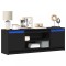 Gossi dulap tv cu led, negru, 139,5x34x50 cm, lemn prelucrat
