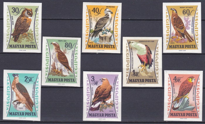 DB1 Pasari de Prada Ungaria 1962 Nedantelate 8 v. MH nestampilate cu sarniera