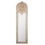 Cumpara ieftin Oglinda perete lemn bej auriu vintage 48x4x180 cm