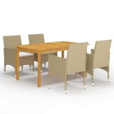 Cumpara ieftin Set mobilier de gradina, 5 piese, bej