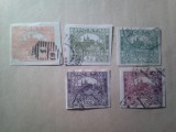 Serie Cehoslovacia 1919 - nedantelat , stampilat , val. 1000h are 2 nuante , 5 valori