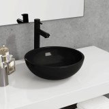 VidaXL Chiuvetă din sticlă securizată, negru, 35x12 cm