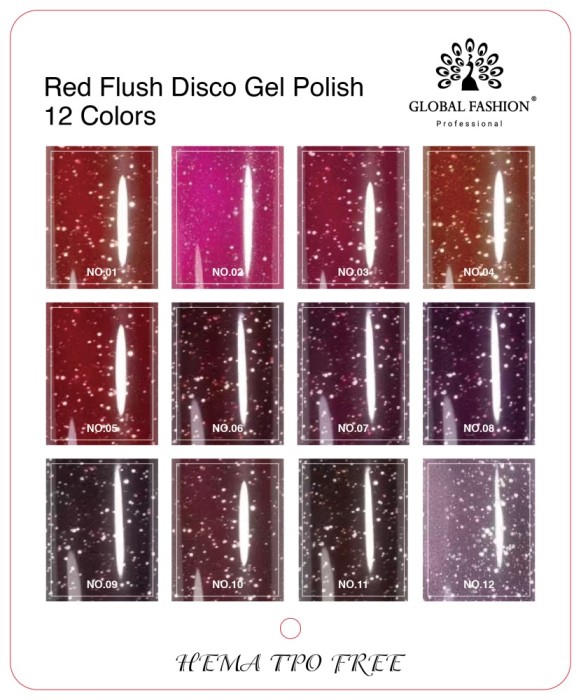 Ojă semipermanentă Red Flush Disco 8 ml, 01