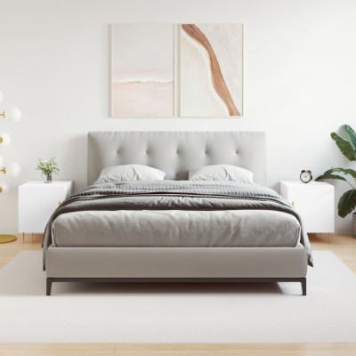 vidaXL Noptiere, 2 buc., alb, 40x40x50 cm, lemn compozit 827533 foto