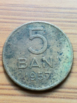 Moneda Romania 5 bani 1957 foto