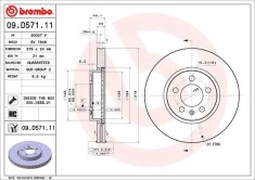 BREMBO 09.D571.11 PRIME LINE - UV Coated Disc frana