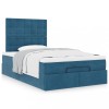 Gossi cadru pat otoman cu saltele albastru inchis 120x200cm catifea