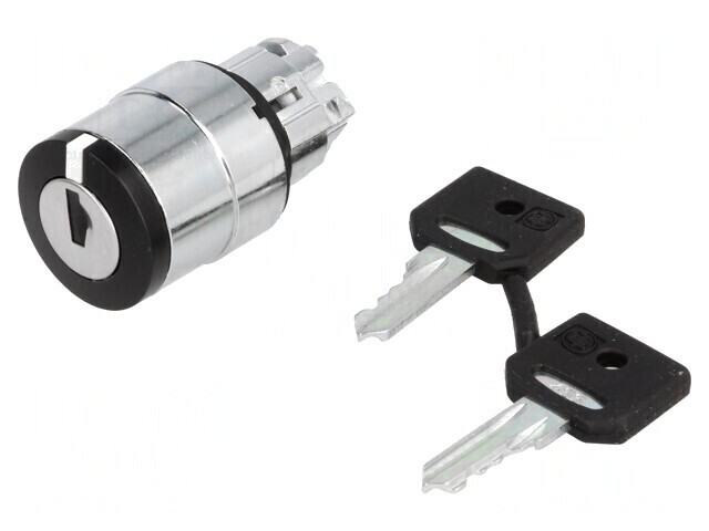 Comutator Rotativ cu Cheie 22mm 2 Poziții Negru ZB4BG02