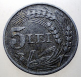 7.332 ROMANIA WWII 5 LEI 1942, Zinc