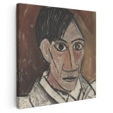 Tablou pictura Autoportret de Pablo Picasso 2038 Tablou canvas pe panza CU RAMA 40x40 cm