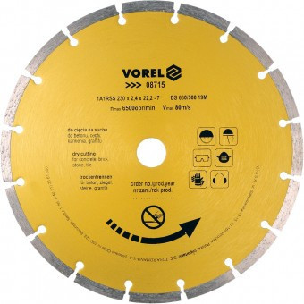 Disc diamantat segmentat Vorel 08715, pentru ceramica, 230mm foto