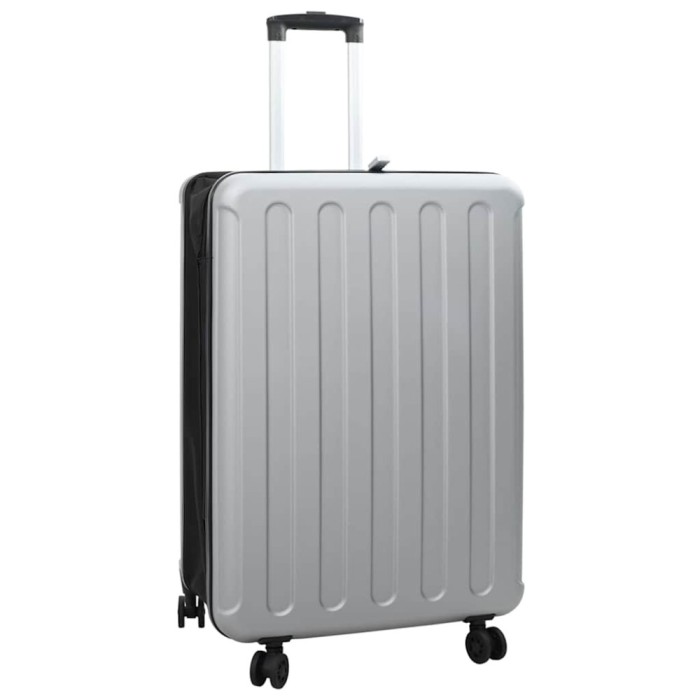 Valiză pliabilă carcasă tare 28&#039;&#039; Argintie 50x30x76 cm ABS