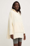 Answear Lab bluza femei, culoarea bej, cu glugă, neted