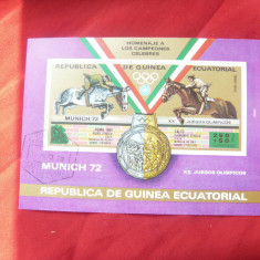 Bloc Guineea Ecuatorial 1972 Olimpiada Munchen- Calarie, stampilat