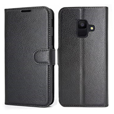 Husa Telefon Wallet Case Samsung Galaxy A6 2018 a600 Black BeHello foto