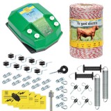 Pachet complet gard electric AgroElectro 500m, 3.2 Joule, pentru animale domestice, 12V, Aparat, Fir, Izolatori, Manere Poarta