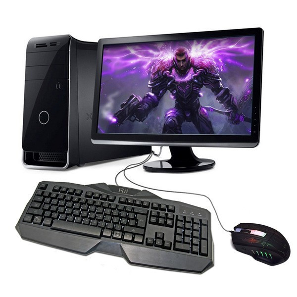 Kit tastatura si mouse gaming, iluminata, usb, 104 taste, rii MultiMark GlobalProd