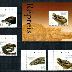 Guinea Bissau 2002 - Fauna, reptile, serie+colita neuzata