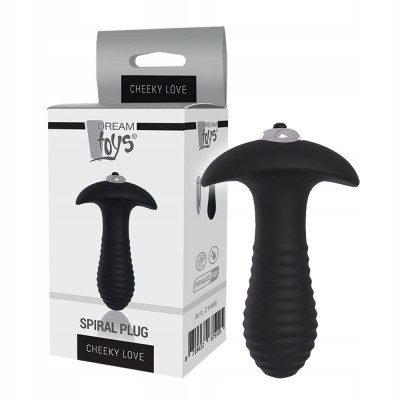 Plug anal vibrator negru Spiral Plug foto