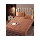 Husa de Saltea Tip Topper cu Elastic + 2 Fete de Perna, Maro Deschis 140X200 - JOJ05