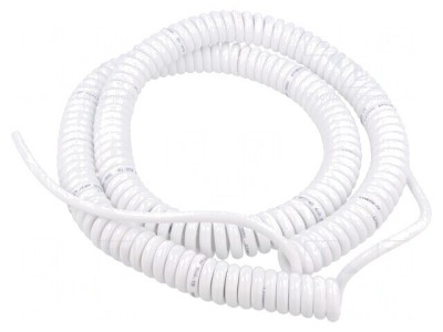 Cablu spiralat neblindat alb 1m 300V 6x0,15mm2 foto