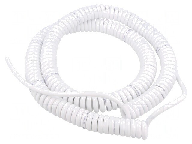 Cablu spiralat neblindat alb 1m 300V 6x0,15mm2