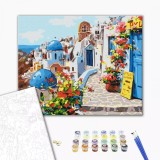 Pictura pe numere - Vara in Santorini, 40x50 cm | Brushme