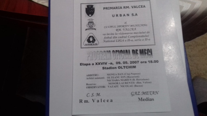 program CSM RM. Valcea - Gaz M. Medias