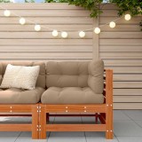 vidaXL Sofa de colț pentru grădină Lemn masiv de pin Maro Ceară 865551