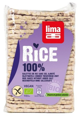 Rondele Subtiri Rectangulare din Orez Expandat fara Sare Bio Lima 130gr foto