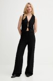 Answear Lab vestă și pantaloni culoarea negru