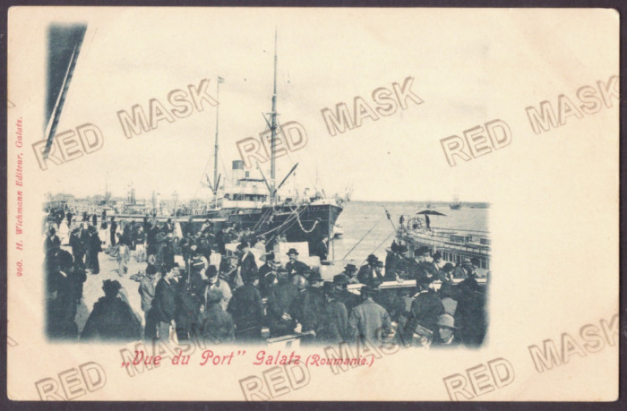 761 - GALATI, Harbor &amp; Ships, Litho, Romania - old postcard - unused
