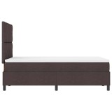 vidaXL Pat cu arcuri cu saltea Maro &icirc;nchis 120 x 200 cm țesătură