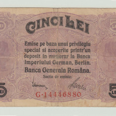 ROMANIA - 5 LEI 1917 BGR , B1.115