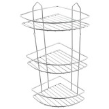 Cumpara ieftin Etajera pentru baie, din metal, pe colt, trei rafturi, crom lucios, 210 x 210 x 530 mm