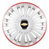 Cumpara ieftin Set 4 Capace Roti Autohelix MSA&reg;, potrivite jantelor de R16, pentru Chevrolet, model falcon argintiu cu rama rosie